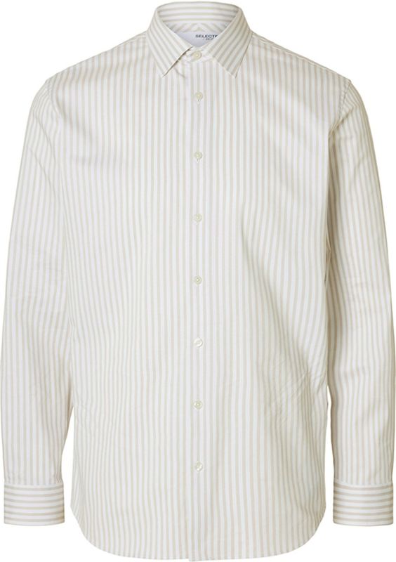 Selected Heren Longsleeve T-Shirt - Zand - Slim Fit