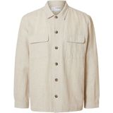 Overshirt - Linnenmix - Relaxed Fit - Lange Mouwen - Knoopsluiting