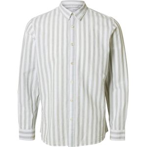 Selected Homme - Slhslim-Sun Shirt LS Noos - Overhemd - Groen - Katoen