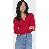 Gebreide Trui - Effen - Knitwear - Lange Mouw - Slanke Pasvorm