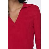 Gebreide Trui - Effen - Knitwear - Lange Mouw - Slanke Pasvorm