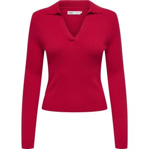 Gebreide Trui - Effen - Knitwear - Lange Mouw - Slanke Pasvorm