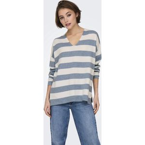 Onlamalio - Life Ls V-hals KNT - Windward Blue - Katoen