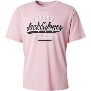 Jack & Jones Shirt - Pink Nectar - Ronde Hals - Met Logoprint
