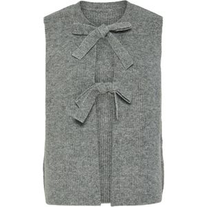 PIECES - PCSilly - Gebreide Bodywarmer - Grijs Gemêleerd