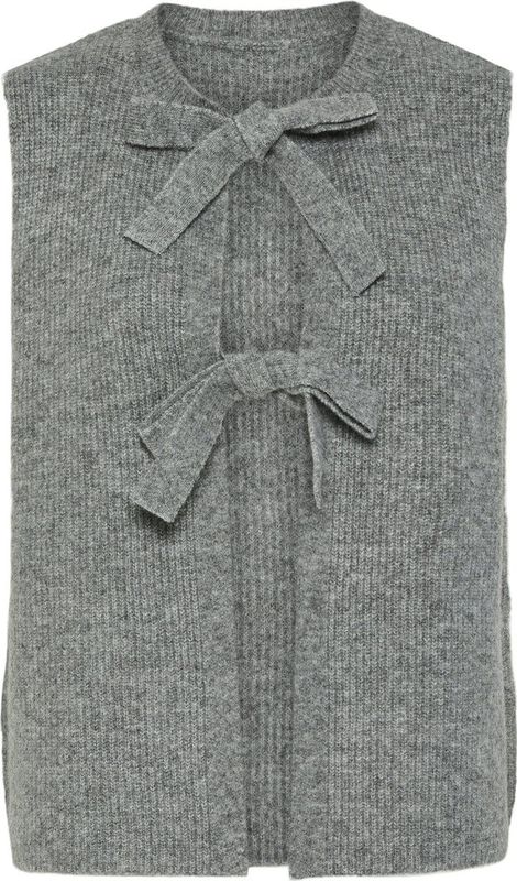 PIECES - PCSilly - Gebreide Bodywarmer - Grijs Gemêleerd