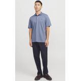 JACK & JONES PREMIUM - Polo - Blauw - Normale Pasvorm - Korte Mouwen