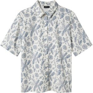 Shirt - All-Over Print - Geweven Stof - Blousekraag - Korte Mouwen
