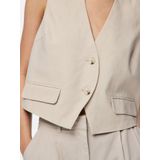 Pieces - Pctiki - Gilet - Silver Gray - 41% Linnen 38% Viscose 19% Polyester 2% Katoen