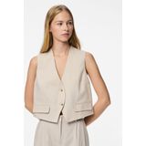 Pieces - Pctiki - Gilet - Silver Gray - 41% Linnen 38% Viscose 19% Polyester 2% Katoen