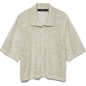 Gebreid Vest - LEILANI - Polokraag - Wijde Pasvorm - Halve Mouw - Normale Lengte