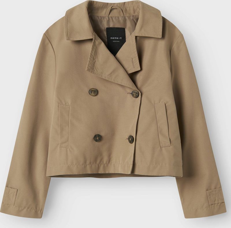 NAME IT - Trenchcoat - Geweven Stof - Korte Lengte - Lichte Structuur
