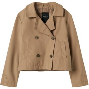 NAME IT - Trenchcoat - Blauw - Geweven Stof - Lange Mouwen - Knoopsluiting