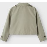 NAME IT - Trenchcoat - Blauw - Geweven Stof - Knoopsluiting