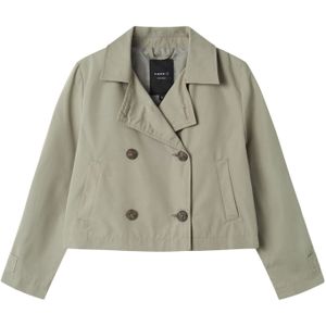 NAME IT - Trenchcoat - Blauw - Geweven Stof - Knoopsluiting