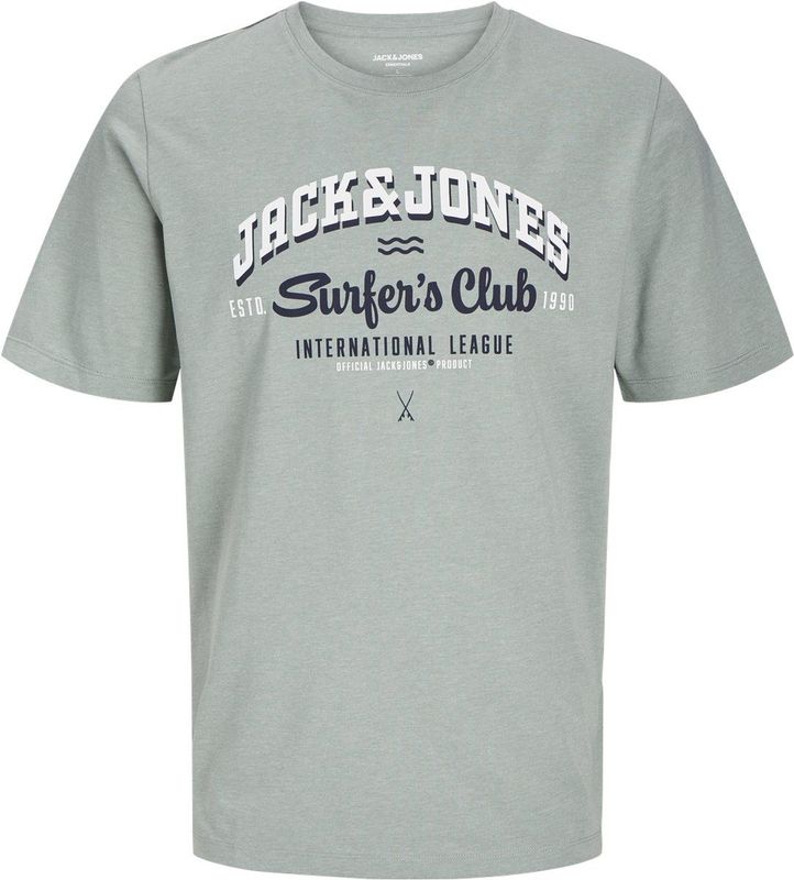 JACK JONES PLUS JJELOGO TEE SS O-NECK NOOS PLS Heren T-shirt - Iceberg Green Melange