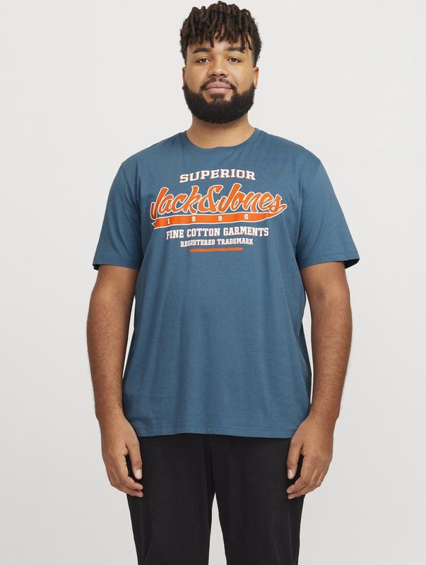 Jack & Jones PlusSize T-Shirt »JJELOGO TEE SS O-NECK 2 COL AW24 S PLS«, mit Frontprint