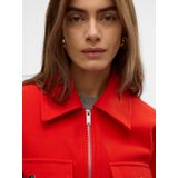 Vero Moda - Vmfortunefrej Short Jacket - Korte Jas - Fiery Red - Stof