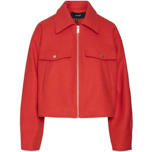 Vero Moda - Vmfortunefrej Short Jacket - Korte Jas - Fiery Red - Stof