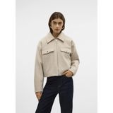 VERO MODA Vmfortunefrej Korte jas Ga Boo Damesjas, Oatmeal/details: mix, L