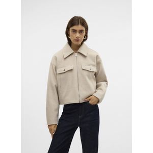 VERO MODA Vmfortunefrej Korte jas Ga Boo Damesjas, Oatmeal/details: mix, L