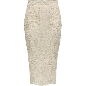 ONLY - Rok - Beige - Katoen - Lange Lengte
