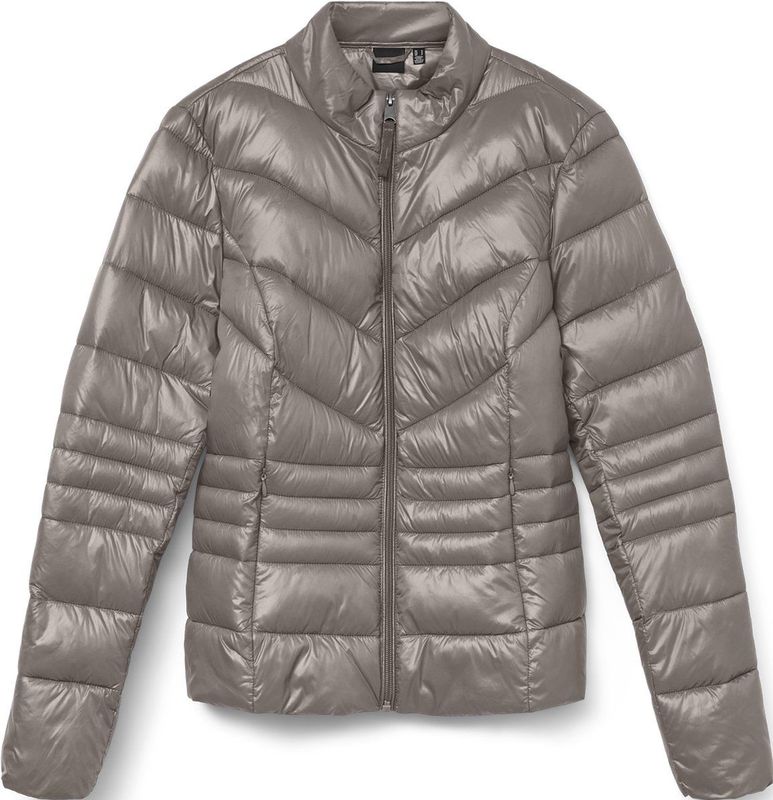 VERO MODA - VMSORAYASIV - Gequilte Jas - Moon Rock - Hoge Opstaande Kraag, Lange Mouwen, Ritssluiting
