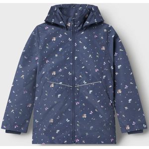 Name it kids Meisjes Nkfmaxi Li Jacket AOP, Sargasso Sea, Numeric_128, sargasso sea, numeric_128