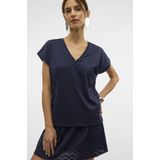 Kariban T-shirt V-hals lange mouwen K358 - Navy - 3XL