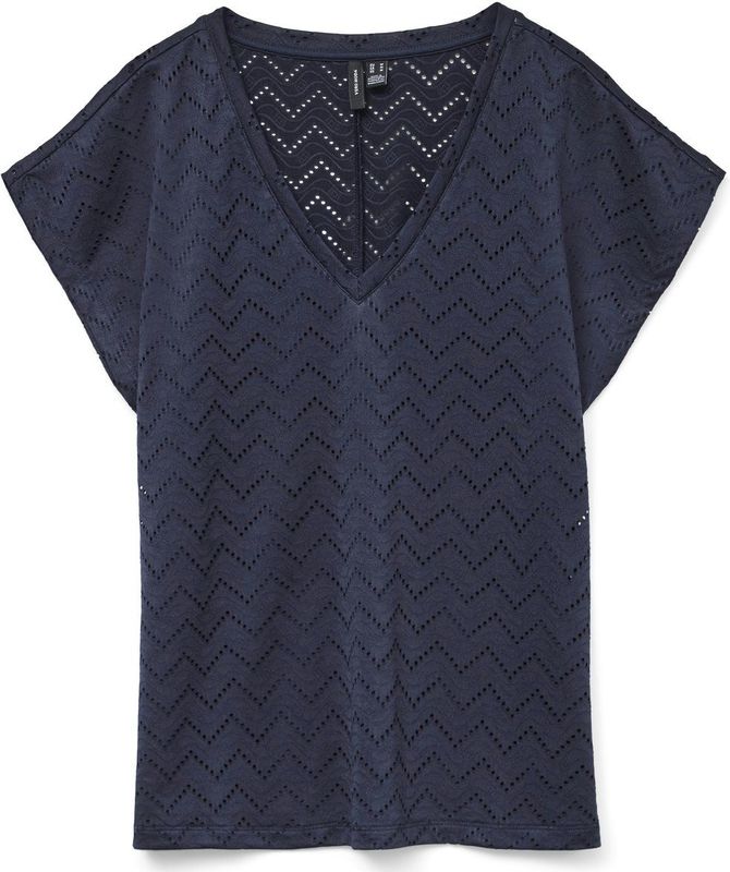 Kariban T-shirt V-hals lange mouwen K358 - Navy - 3XL