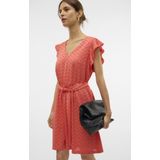 VERO MODA - VMTHAS SL SHORT V-NECK DRESS - Dames Jurk - Mini - Mouwloos