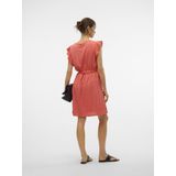 VERO MODA - VMTHAS SL SHORT V-NECK DRESS - Dames Jurk - Mini - Mouwloos