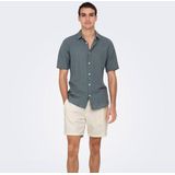 Overhemd - Effen - Katoen - Slim Fit - Kwartmouw