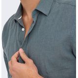 Overhemd - Effen - Katoen - Slim Fit - Kwartmouw