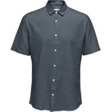 Overhemd - Effen - Katoen - Slim Fit - Kwartmouw