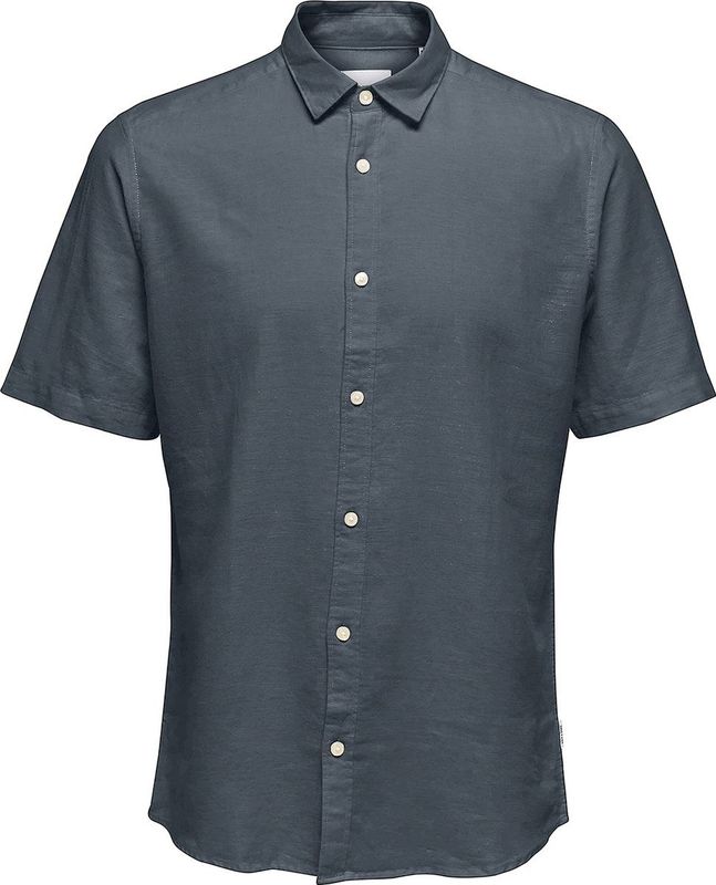 Overhemd - Effen - Katoen - Slim Fit - Kwartmouw