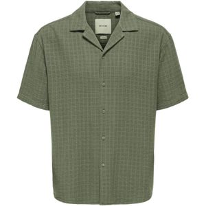 Overhemd - Korte Mouwen - Blauw - Katoen