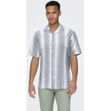 Only & Sons - Overhemd - Grijs - 45% Linnen 35% Katoen 20% Gerecycled Katoen