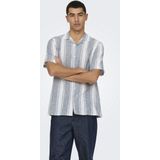 Only & Sons - Overhemd - Grijs - 45% Linnen 35% Katoen 20% Gerecycled Katoen