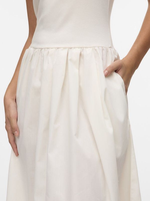 Bandeaujurk - Effen - Gedrapeerd - Mouwloos - Gladde Stof