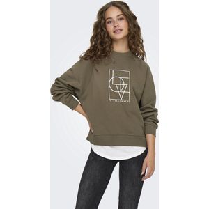 Jacqueline de Yong Trui Jdybambi Emb Sweat Jrs 15334006 Walnut/ Love Emb Dames