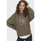 Jacqueline de Yong Trui Jdybambi Emb Sweat Jrs 15334006 Walnut/ Love Emb Dames
