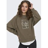 Jacqueline de Yong Trui Jdybambi Emb Sweat Jrs 15334006 Walnut/ Love Emb Dames
