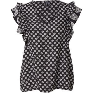 VERO MODA - Vmsimi Savanna - T-shirt - Zwart - Katoen