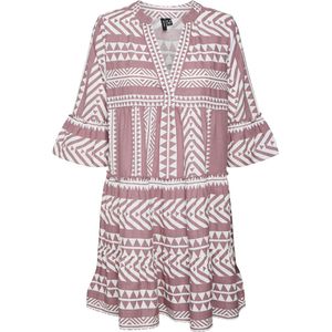 Jurk - V-Hals - 3/4 Mouwen - Wijde Mouwen - Kort - Loose Fit