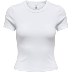 Only - ONLVAL - T-shirt - Bright White - Korte Mouwen - Regular Fit