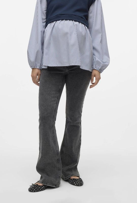 Regular Fit Bootcut Jeans - Blauw - Katoen - Mid Waist Met Ondersteunende Buikband