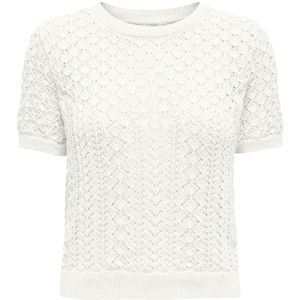 ONLY ONLSAGA LIFE SS O-NECK CC KNT Dames Trui - Cloud Dancer