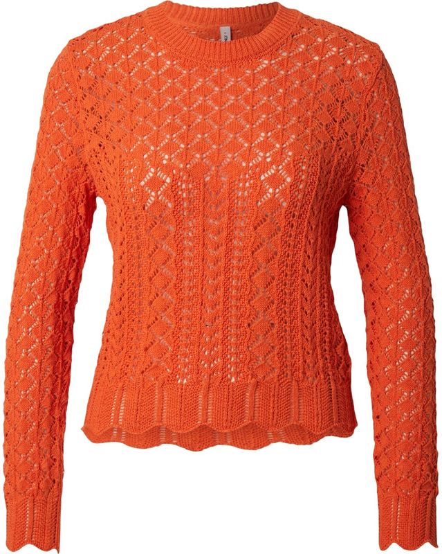 ONLY - ONLSAGA - Trui - oranjerood - Lange Mouw - Slanke Pasvorm