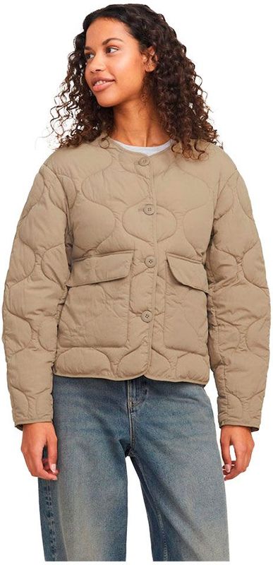 Jxhope Gequilte Jas - O-hals - Lange Mouwen - Knoopsluiting - Voorzakken